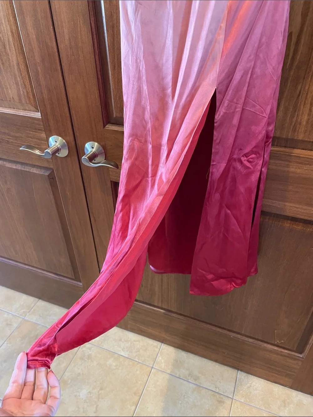 NWT’s Free People Sunset Pink Rose Midi Halter Satin Dress Size 6 Fairy Wedding